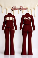 Chocolate & Burgundy Knitwear Set